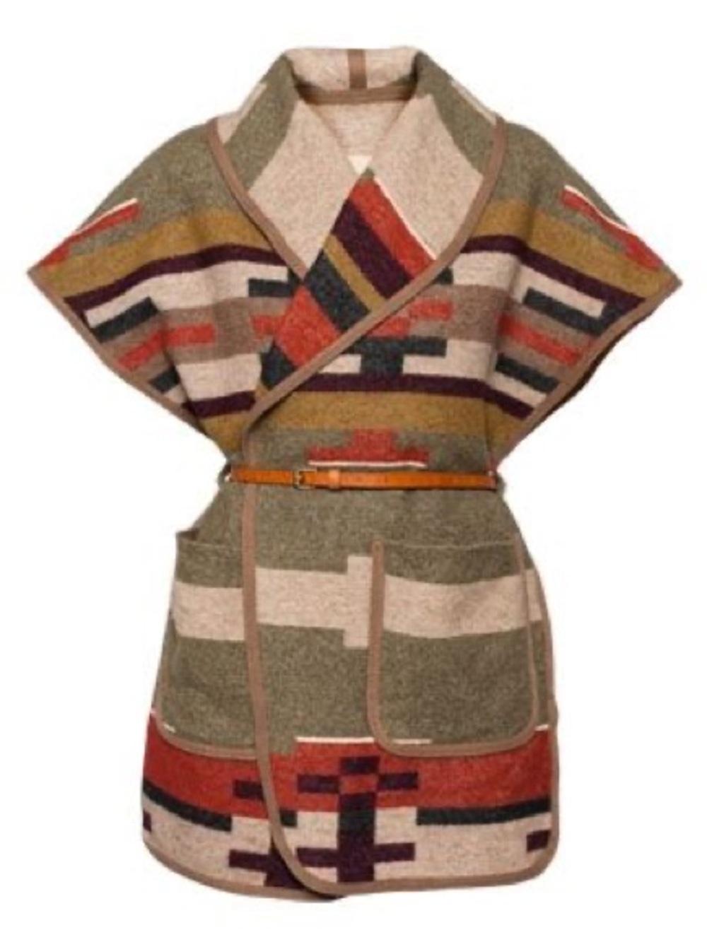 Atitzia Wilfred  Free Navajo Wool Wrap Coat One Size Southwestern Tribal Fall